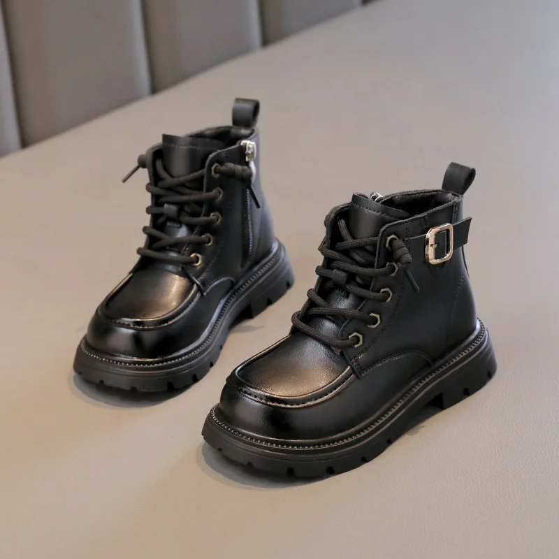 2023 New Winter Kid Shoes PU Leather Waterproof Boots Kids Snow Boots Brand Girls Boys Shoes Children Fashion Boots for Kids
