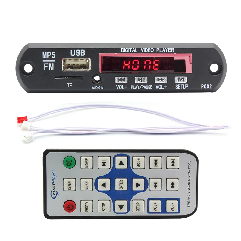 Car MP3 MP5 Player Blue tooth 5.0 Car kit Video 1280x720 MP5 Decoder board music player module 5-12V FM Radio USB Audio Aux