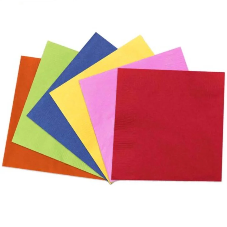 Cheap Colorful paper napkins Table100% virgin pulp serviettes Napkin tissue paper black