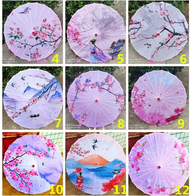 Chinese traditional handmade parasol folded oil paper umbrellas