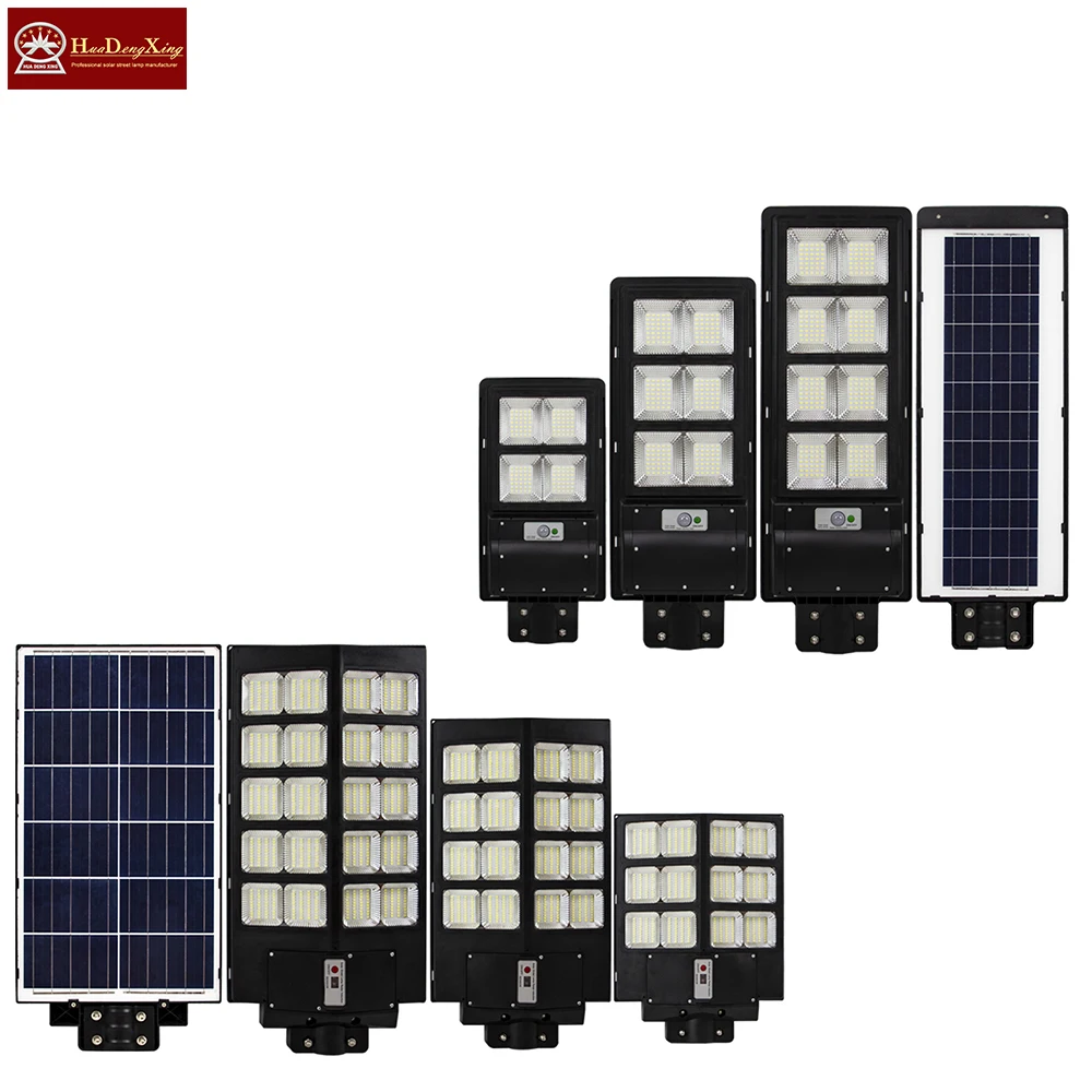 ABS Material IP65 Waterproof 60-300W Solar Street Light Remote Control Polysilicon Solar Panels Country Roads LED Light Source