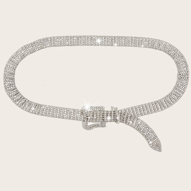 Оптовая продажа, западные новые модные изысканные женские металлические ремни со стразами и пряжкой-бабочкой