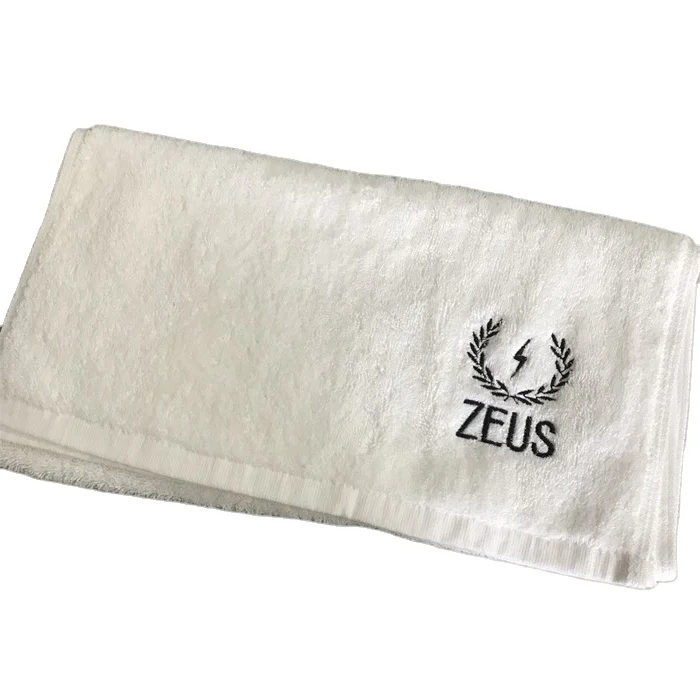 Customized Embroidery Logo White Cotton Terry Hand towel wholesale Workout Towel for Sale