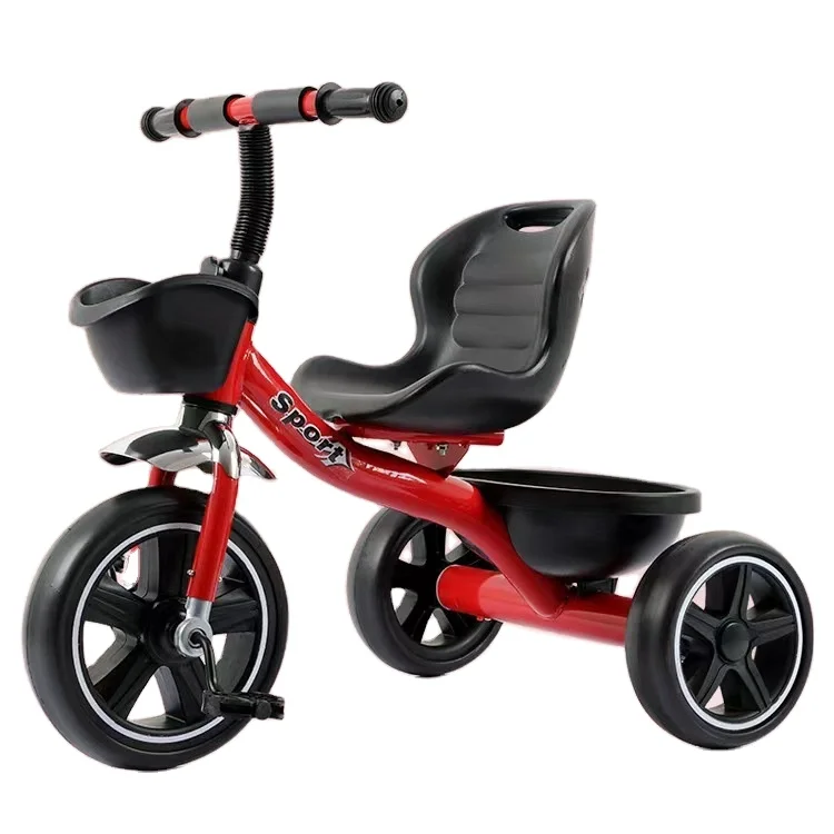 New Type Kids Ride-on 3-Wheel Tricycle and Baby Stroller Anti-Rollover for Ages 2-4 Made of Steel