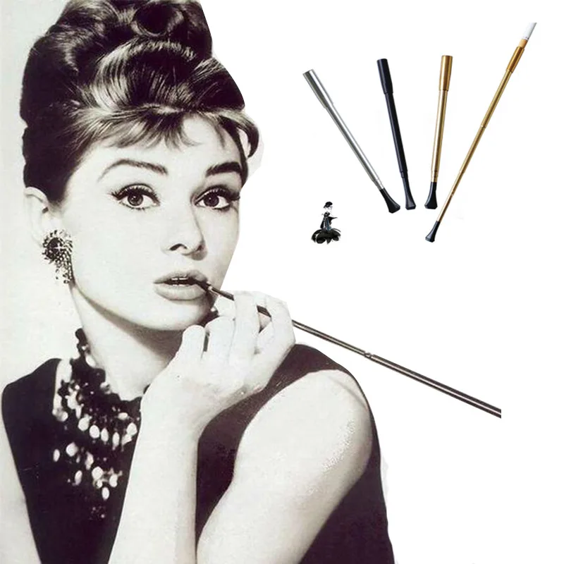 Audrey Style Metal Telescopic Long Tube Retractable Cigarette Holder Rod For Lady Girl Smoking Pipe