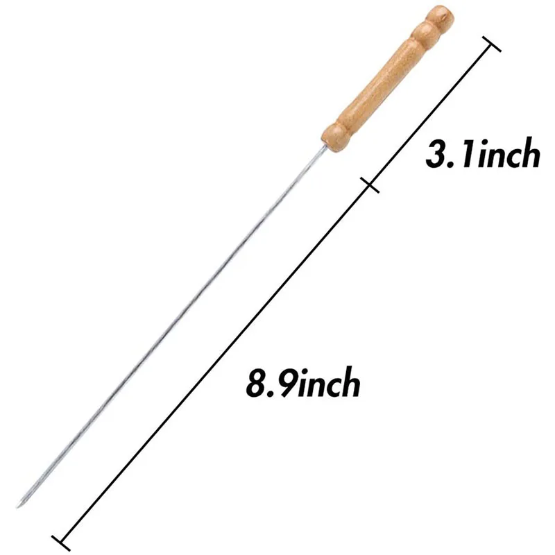 Heat Resistant Set of 4 BBQ Grill Skewers Disposable Natural Wood  Bamboo Sticks