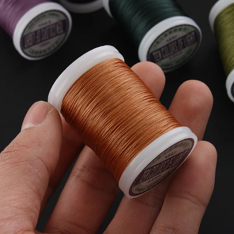 0.4MM Round Wax Thread Without Strands And Lint-free 120M Hand-stitched Polyester Handmade DIY Leather Thread