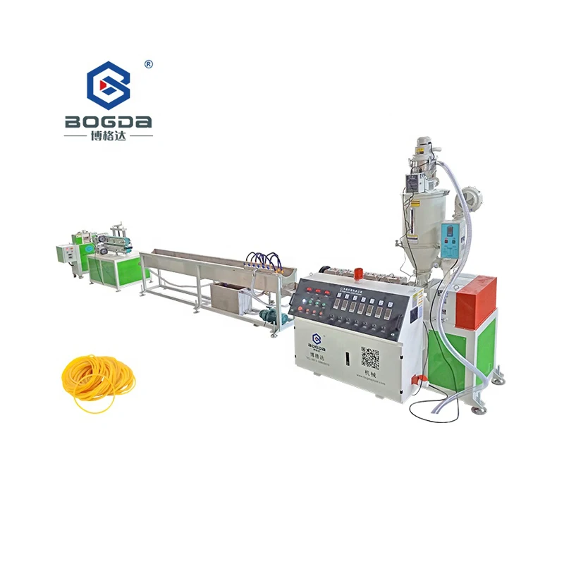 BOGDA Manufacturing TPE TPU TPR Rubber Bands Extrusion Production Line Machine Mini Soft Elastic Rubber Bands Makin g Machine