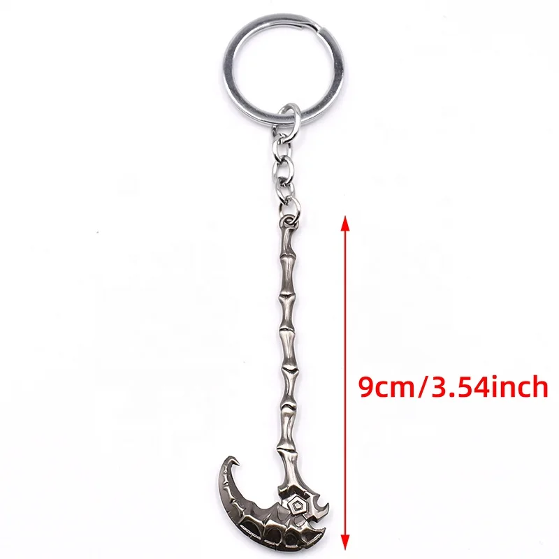 LOLs game weapons accessories keychain mini 3D key ring metal zinc alloy pendant for boys and girls store