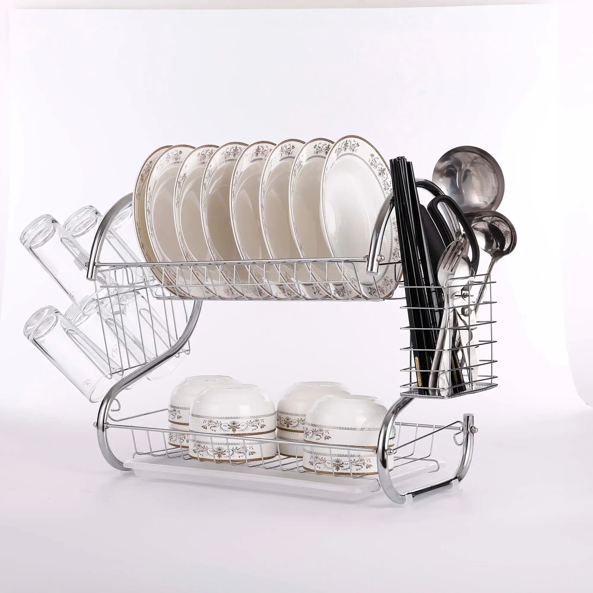household storage adjustable dish dish rack for kitchen