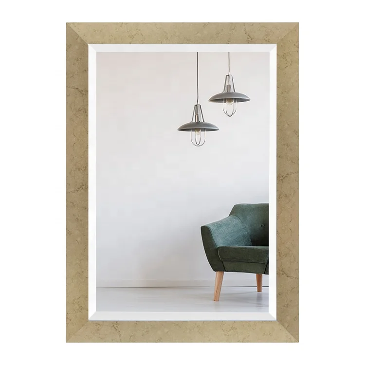 2024 Hot Sale Rustic Solid 3D Wood Framed Wall Hanging Vanity Bathroom Mirror