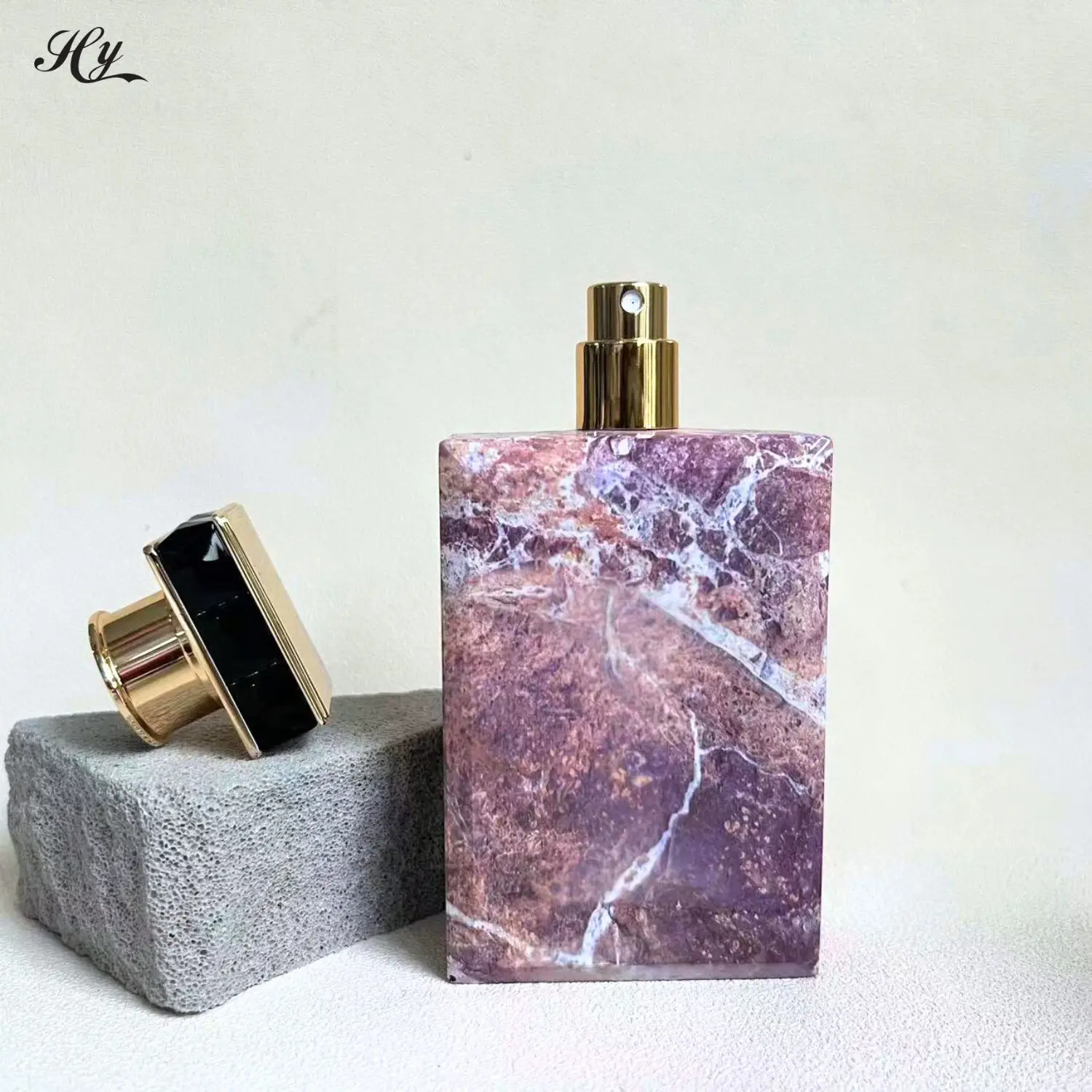 Hanya Marble Pattern Perfume Bottle 50ml Empty Perfumes Bottles Han Perfume Bottle With Box