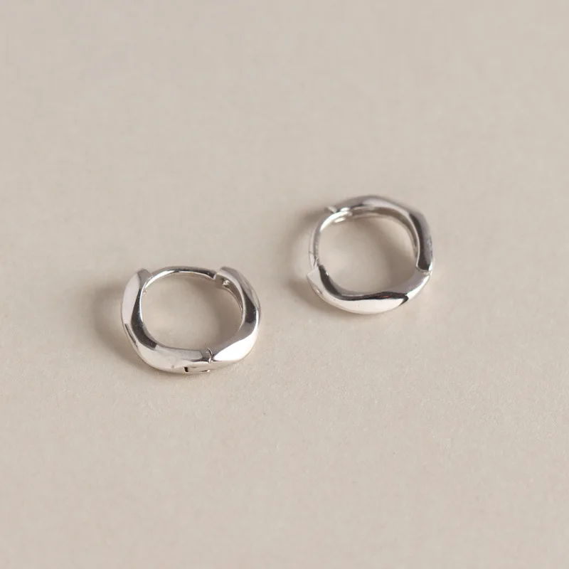 INS design jewelry Wholesale Sterling Silver Korea Style 925 Silver hoop huggie Earring Silver women Jewelry