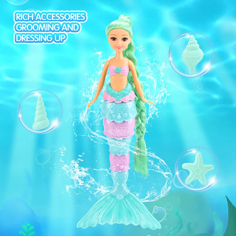 Wholesale Children Fashion Mermaids Doll Swing Wagging Tail 14 Inch Kids Beauty Princess Doll Toy