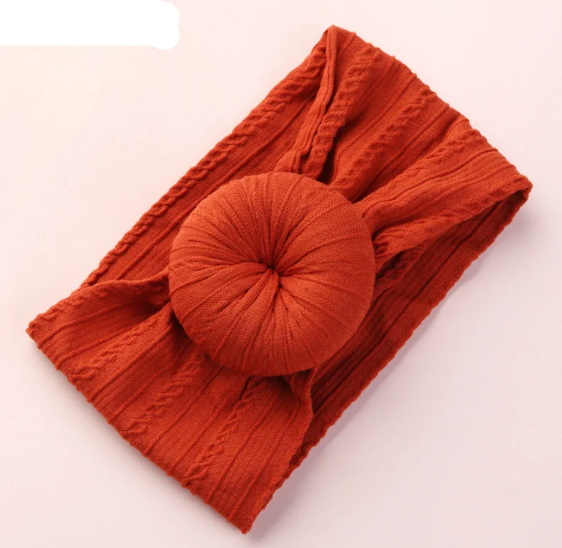 Customized Newborn Elastic Children Baby Nylon knit Headband Turban Bow&Knot Soft Cable Nylon Kids Hair Accessories