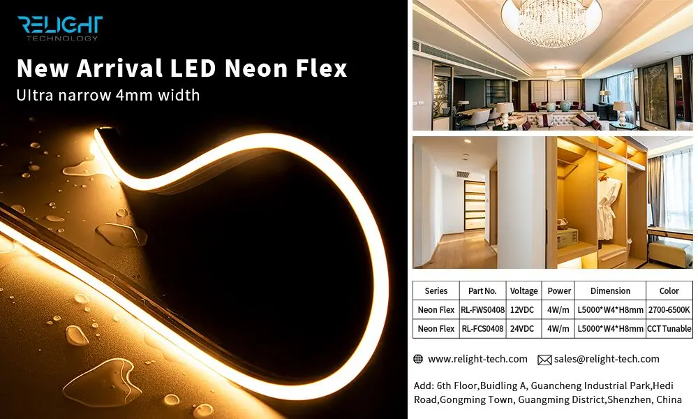LED Rope Flex Neon Light Strip Flexible Smart 0408 Neon Tube Side View