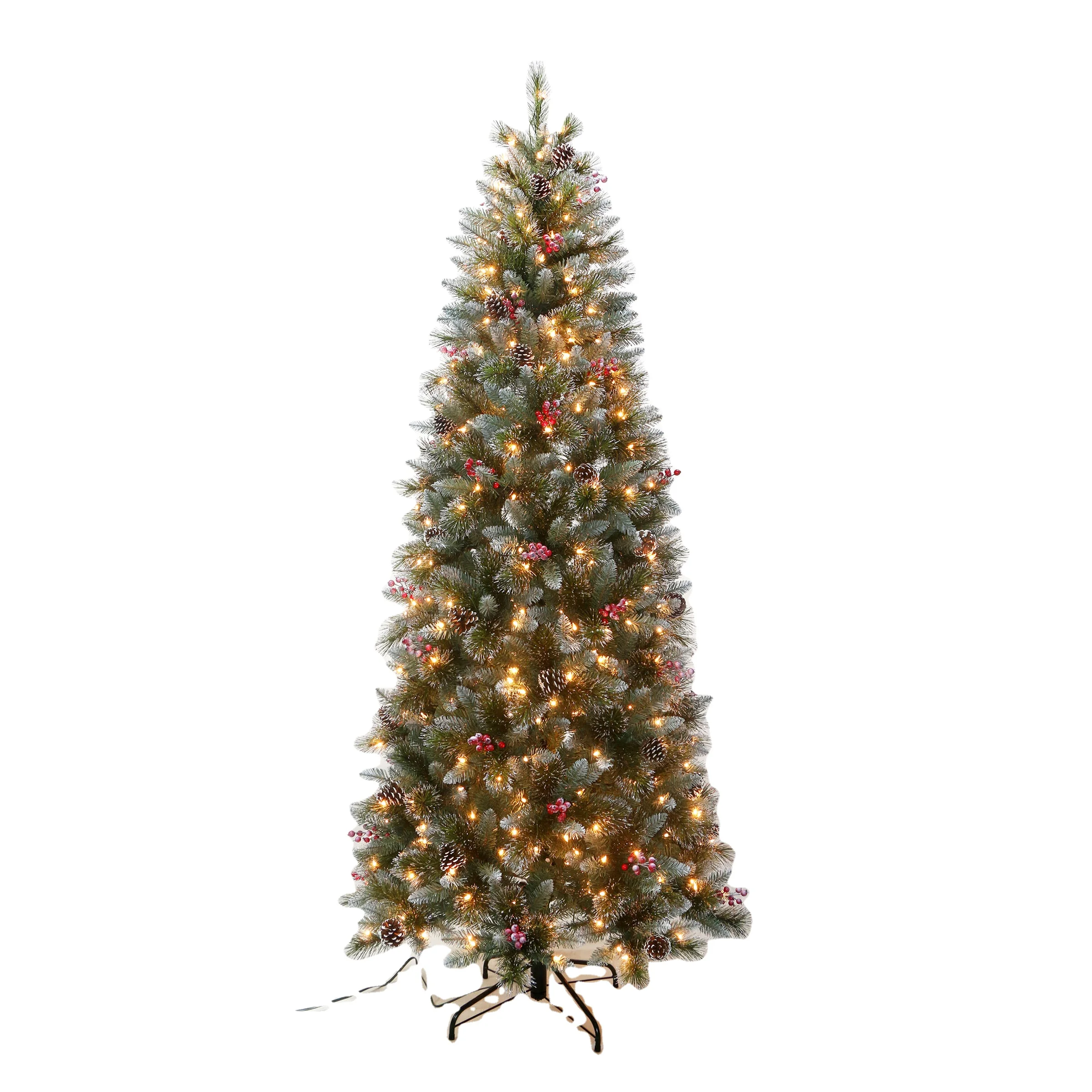 7.5ft зеленый ПВХ уличный светодиодный теплый свет Рождественская елка китайская Красивая искусственная новогодняя декоративная Новогодняя Пасха