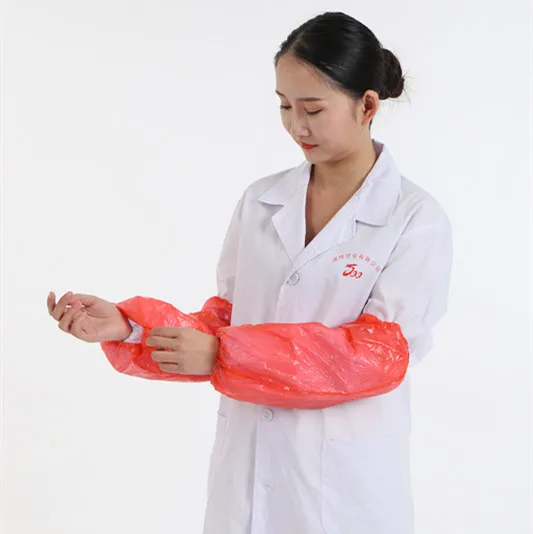 Disposable Pink Plastic Waterproof Polyethylene PE Oversleeve Arm Sleeve Cover