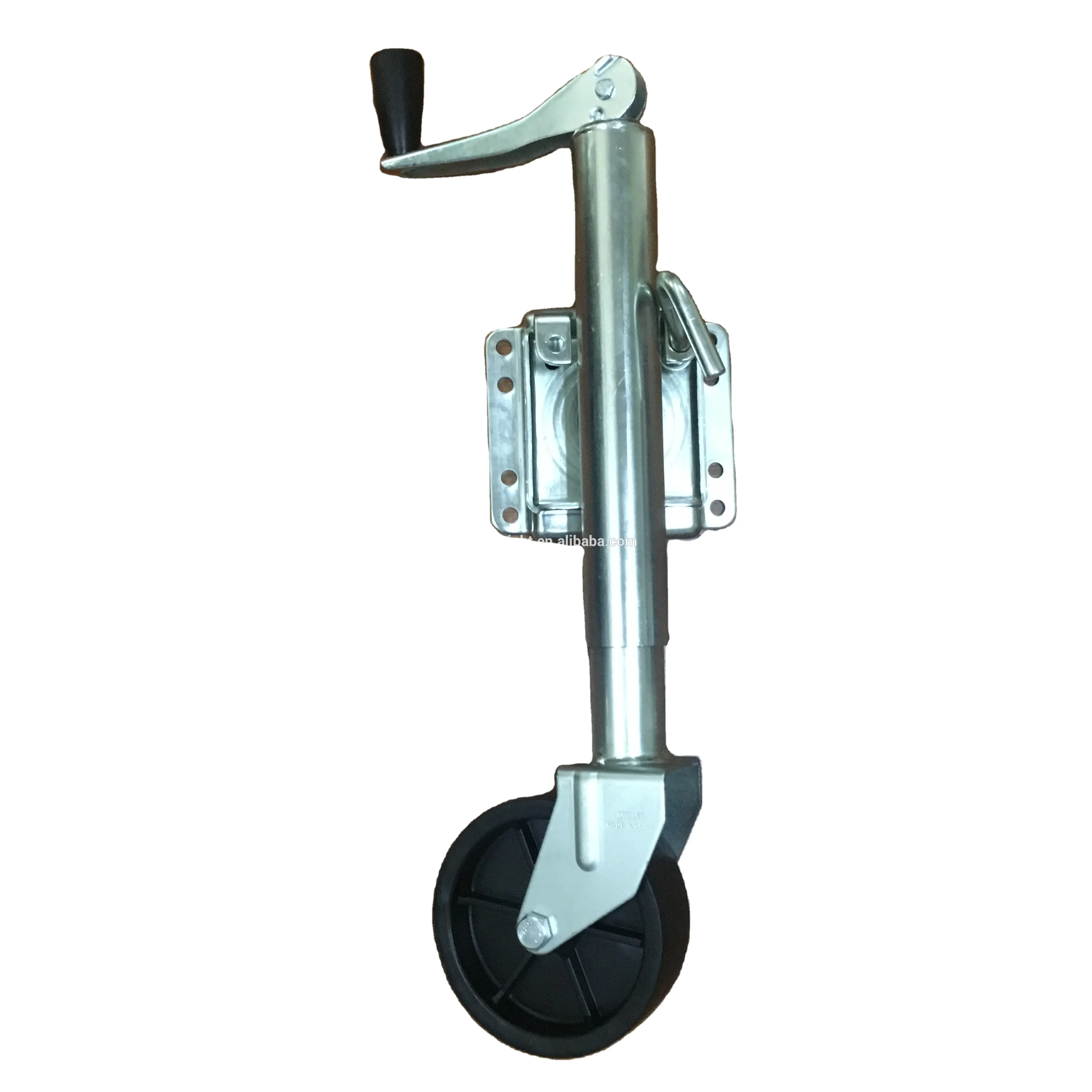 1500lbs Top wind round tube trailer jack for boat trailer with jockey wheel