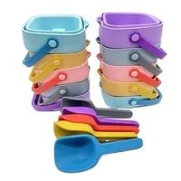 NEW 2022 CPC Approval Silicone Foldaway Bucket and Spade Set, Space Saving Silicone Beach Toys