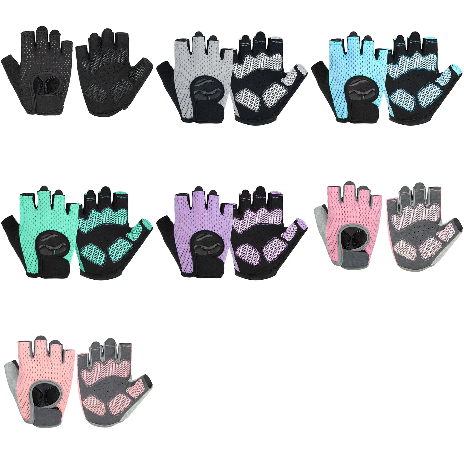 Anti-slip breathable half-finger glove fitness sport workout weight lifting hand gloves for gym