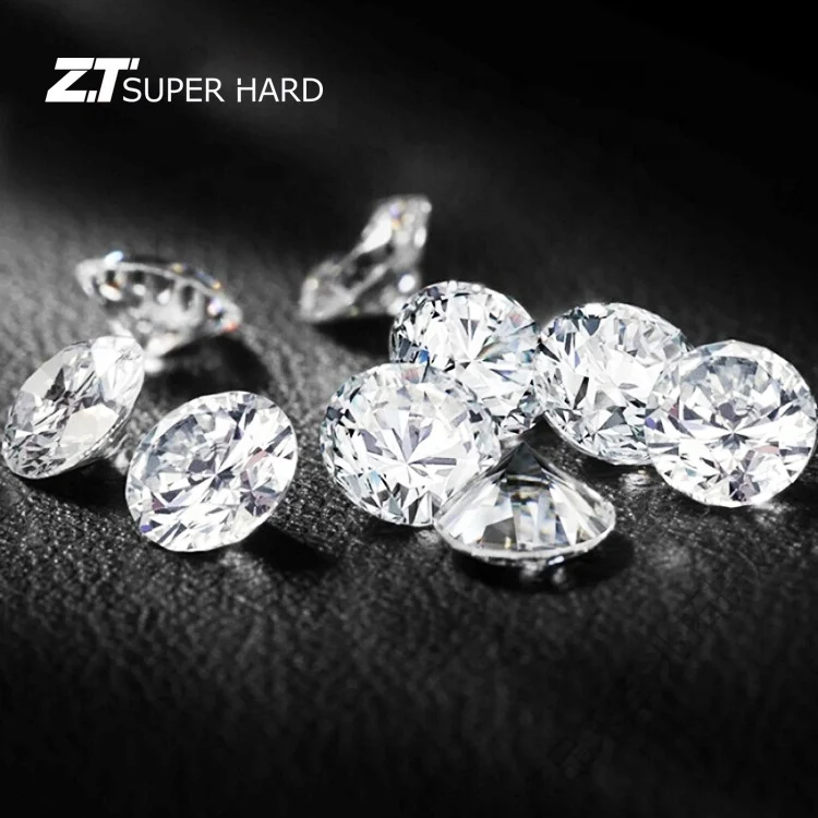 Round synthetic diamond pure carbon seeds polished white diamonds 1.5 carat