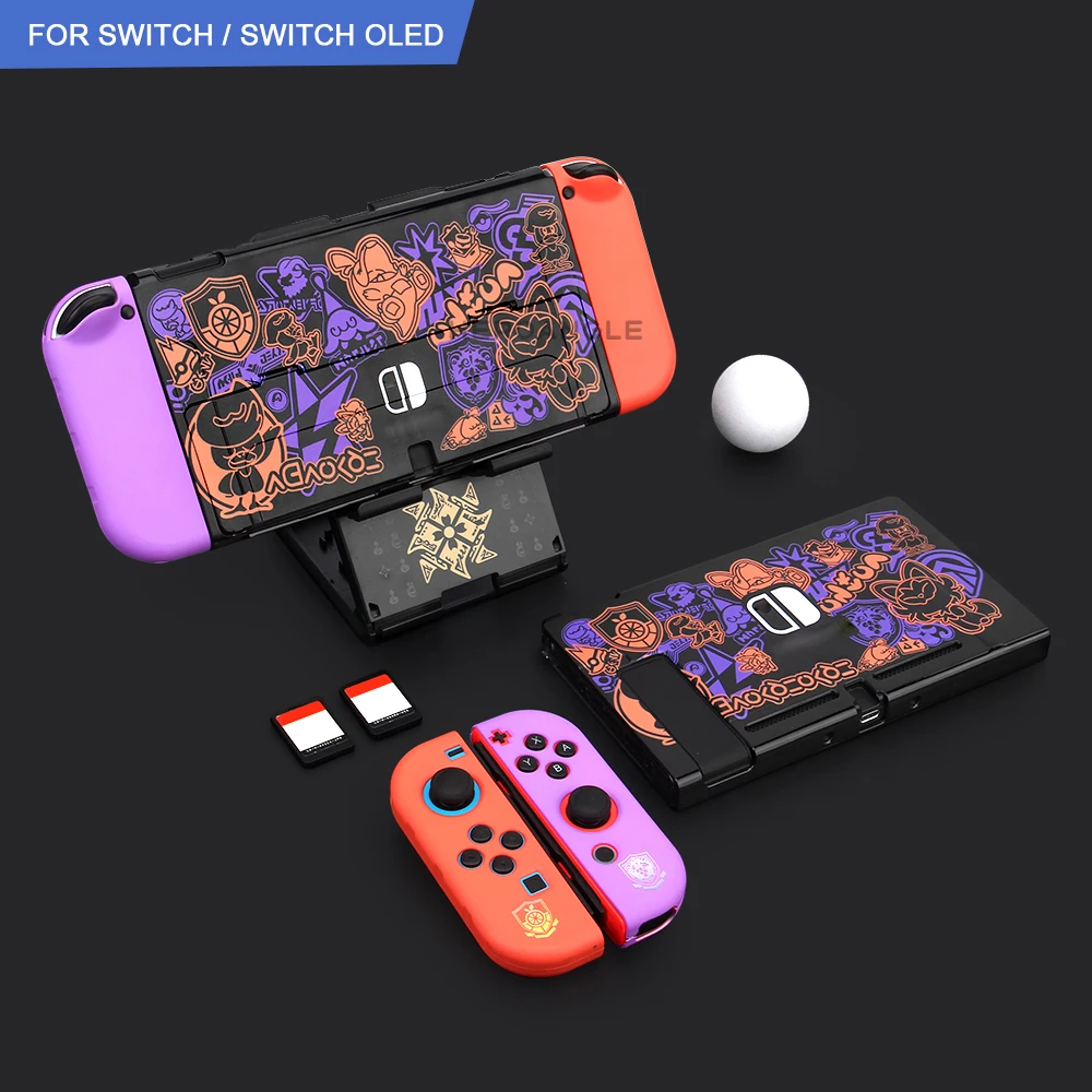 Painted Hard Protective Shell Case Game Card Box Host Bracket Portable Storage Bag For Nintendo Switch/Oled  Console Accessories