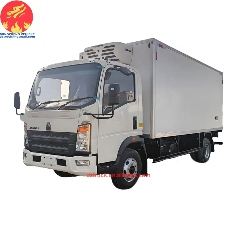 Sinotruck howo 4X2 LHD 5tons Fruit and vegetable, Frozen meat refrigerator truck with Thermo king Refrigeration unit for sale