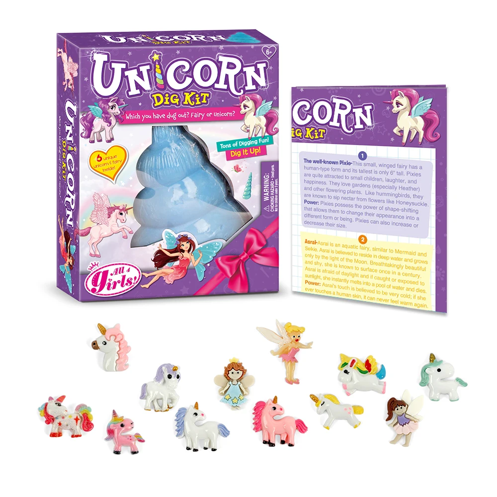 2021 OEM Other Education Kids Toys Unicorn Mermaid Dig Kit DIY Excavation Kits Toy Unicorn Set For Child Preschool Educational