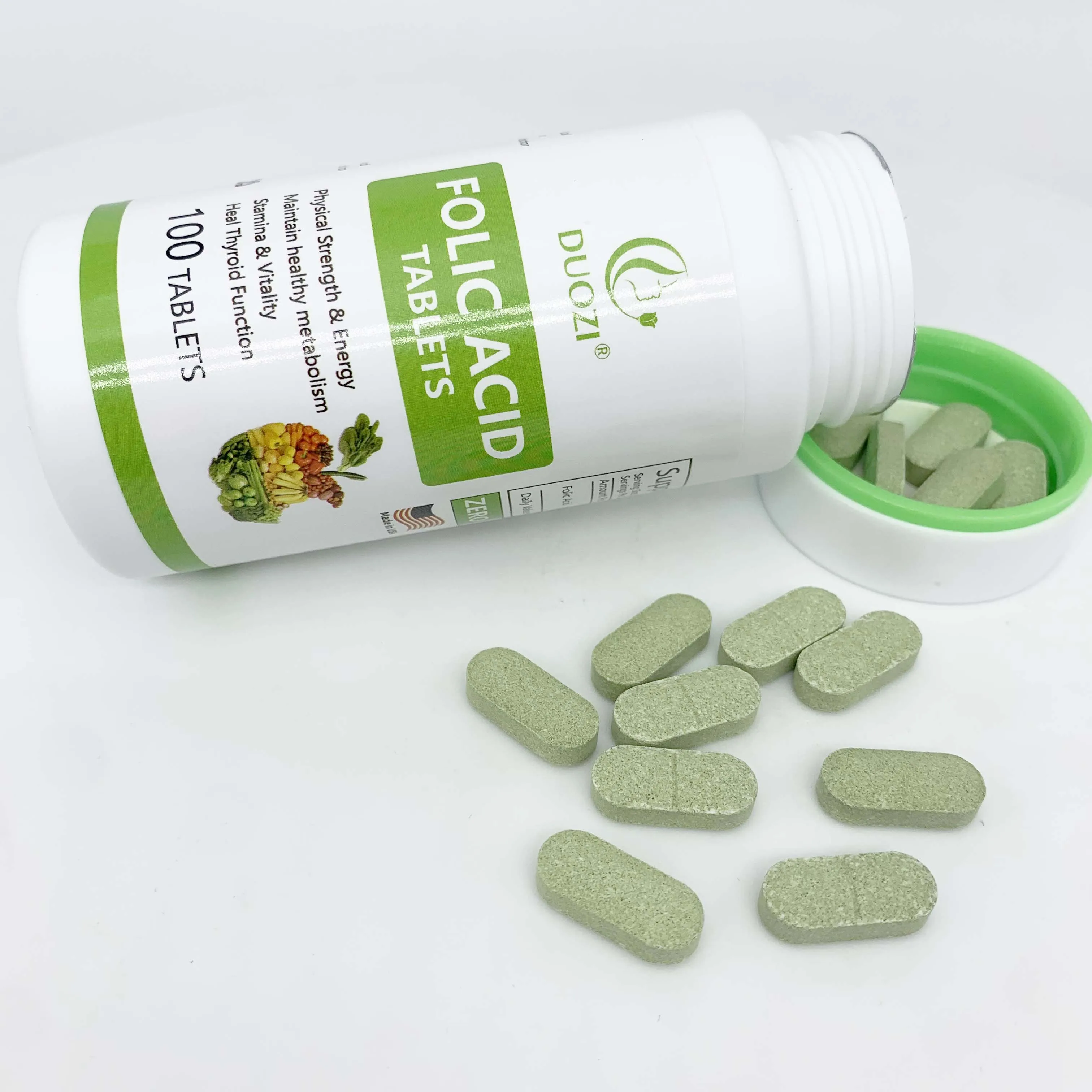 OEM private logo folic acid best pregnancy baby care healthcare food grade folic acid vitamin in stock  folic acid tablets