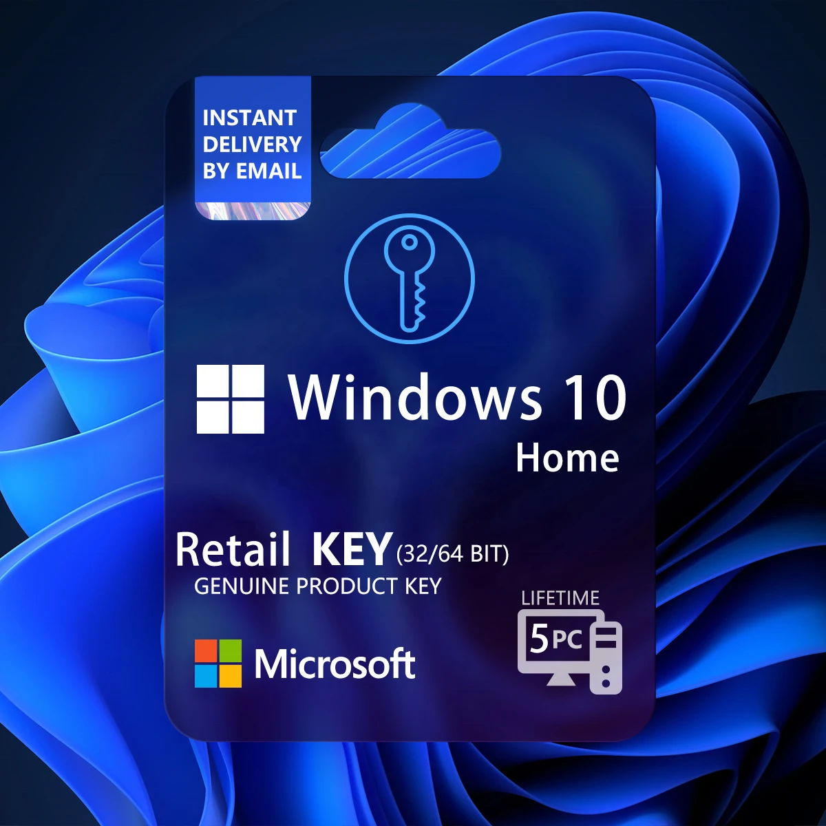 Онлайн 24 часа в сутки наличии доставки электронной почты Windows 10 Домашняя розничный ключ для 5 шт. партии 6 месяцев гарантии