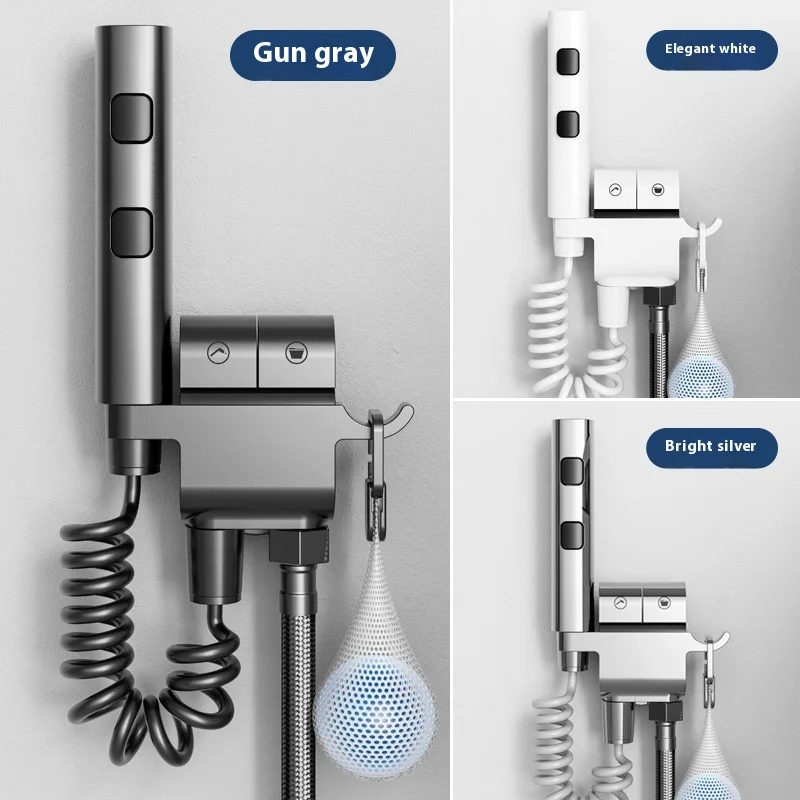 All-Copper High-Pressure Toilet Spray Gun Stainless Steel Bidet Flusher Companion for Household Bathroom Cleaning One in Two out