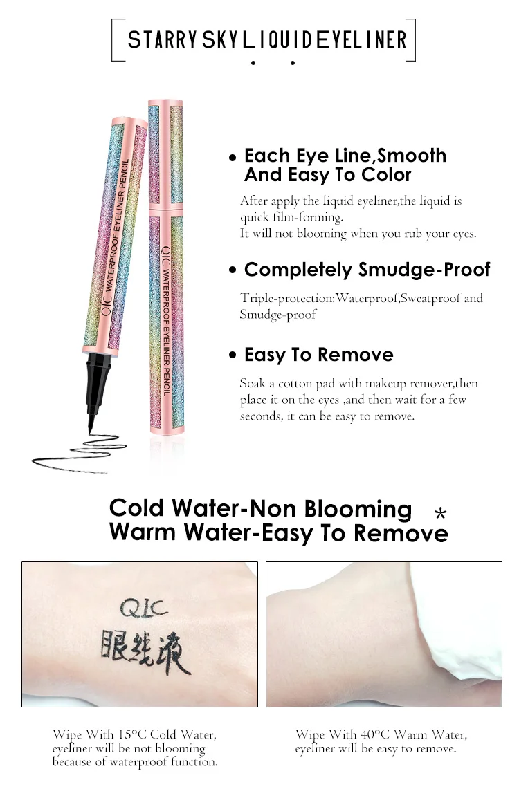 Private Label blinking star seal eyeliner winged stamp waterproof long lasting liquid stamp seal eyeliner pen
