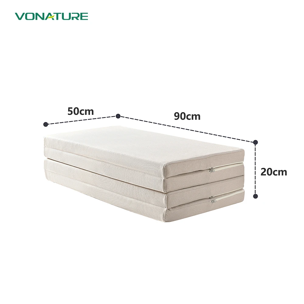 3 Foldable Topper Floor Mattress Home Bed Folding Washable Mattress with Cover