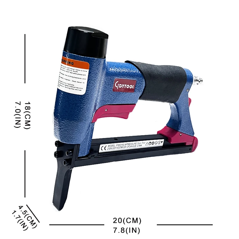 Long Nose Air Stapler 8016,Ga.21 Professional Sofa Staple gun 12.8mm Crown Heavy duty 80/380 16 stapler  GDY-8016LN
