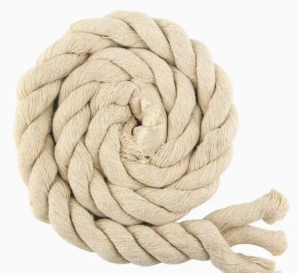 Outdoor Wear Resistant Soft Rope 3 Strand Twisted Cotton Rope for Crafts Sports Tug of War Hammock Home