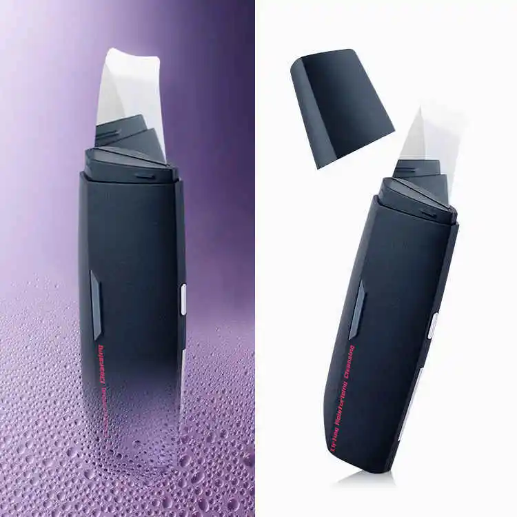 China manufacturer blackhead skin cleansing machine custom ultrasonic face scrubber black