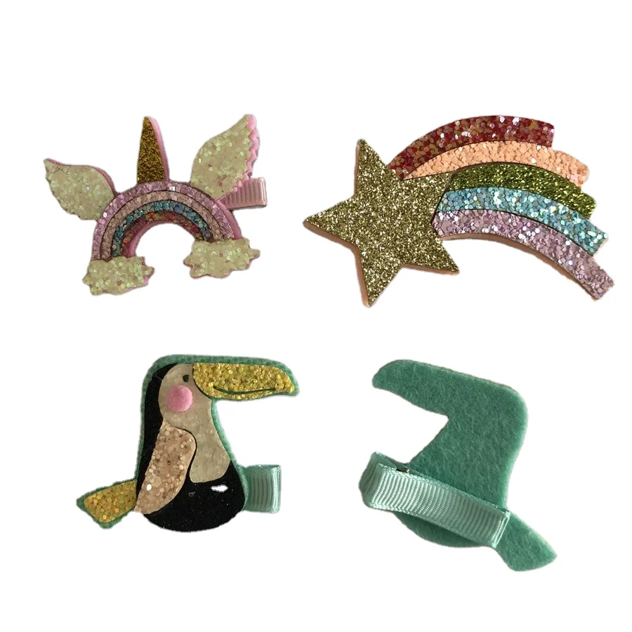 Rainbow Bling Glitter Hairpins