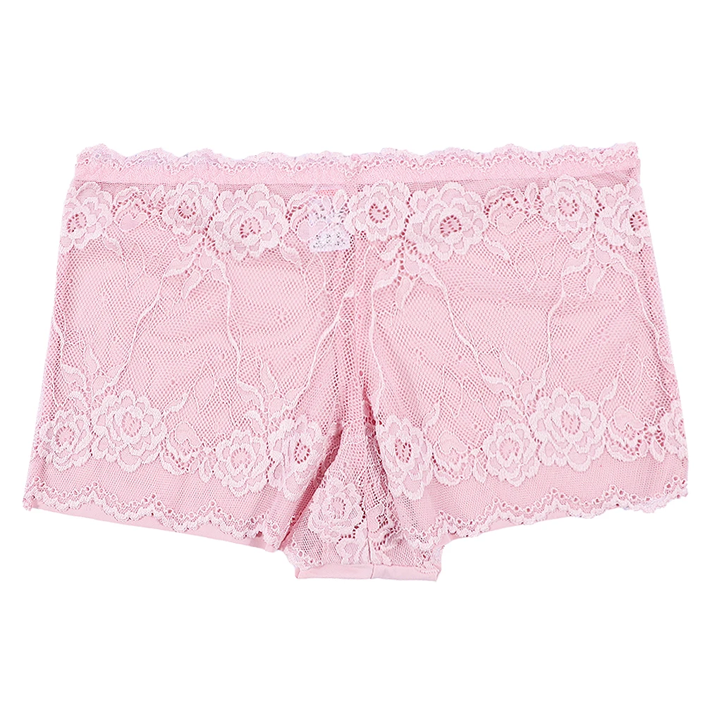 2023 Fashion design womens sexy lace contrast boyshorts underwear assorts solid nylon lace boxer briefs for ladies UOKIN 4318