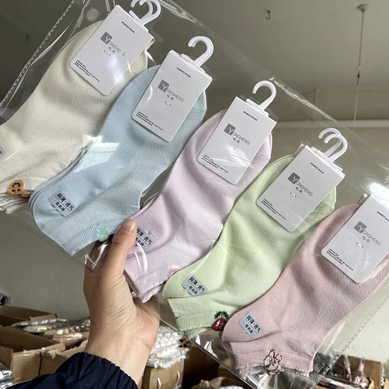 Lovely Style Cotton Ankle Socks Summer Breathable Thin Cute Pattern Women Socks For Girls Wholesale