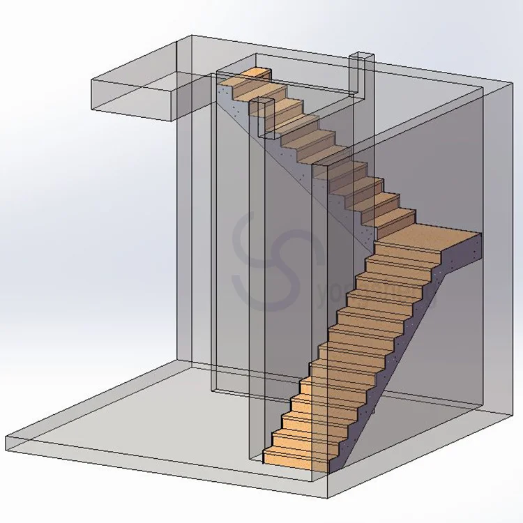 Customized indoor staircase with wooden flooring