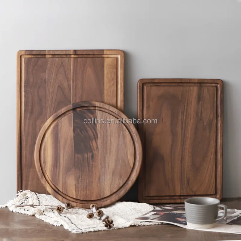 Wholesale wooden chopping board vegetable and fruit cut walnut wood board for steak