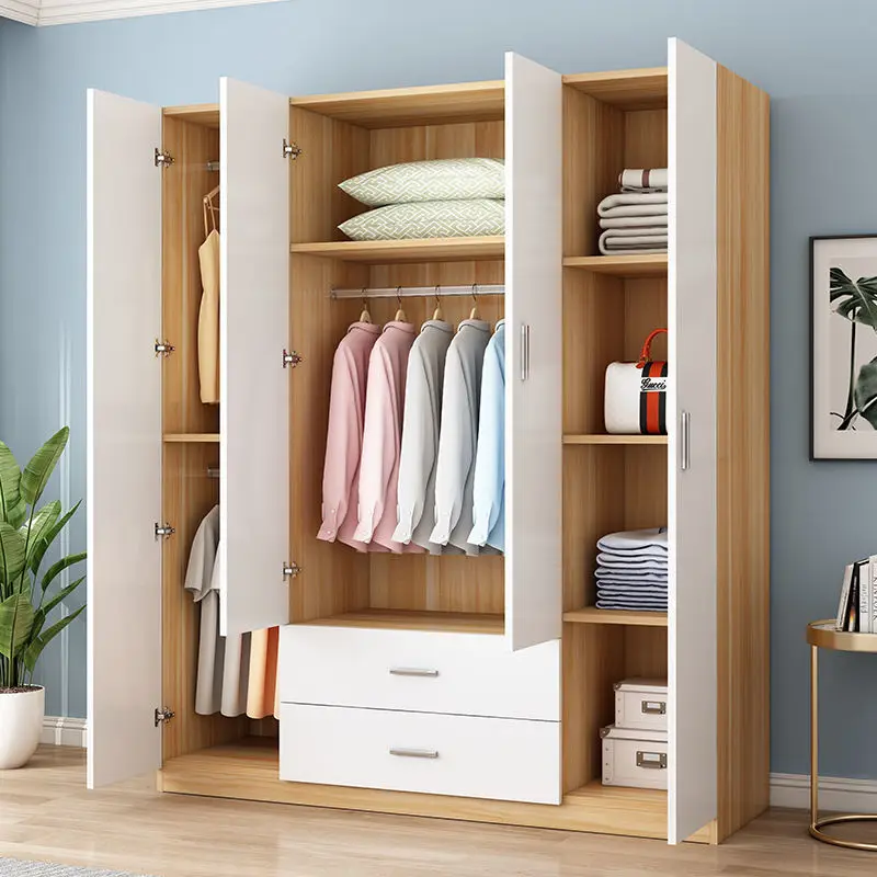 Hot Selling Factory Customized Cheap Modern Multi-function Home Clothing Armoire Wooden Wardrobe Cabinet with Drawer