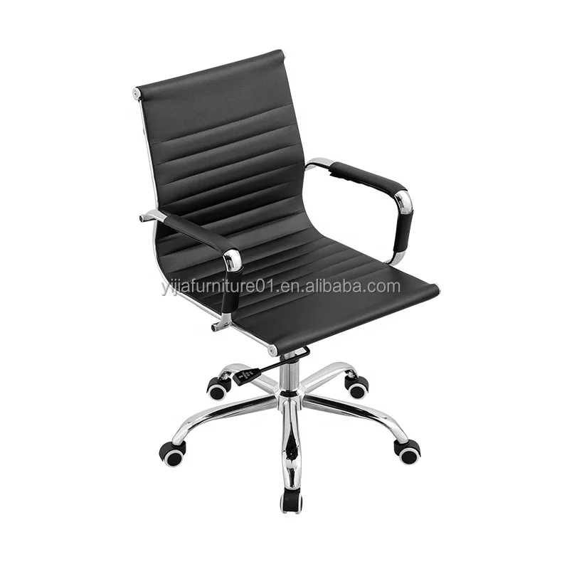 modern middle back rotating swivel executive manager chair for office black pu leather office chair with arm rest