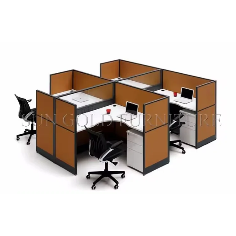 Modern Office Furniture Cubicle L Shape Computer Workstation Partitions Office Staff Table Office Desk