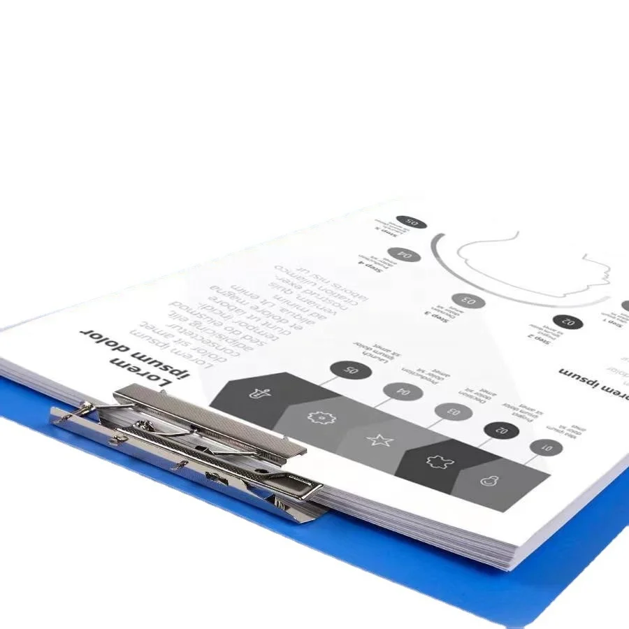 A4 folder board single double strong clip double clip test paper clip plastic data book l type file folder