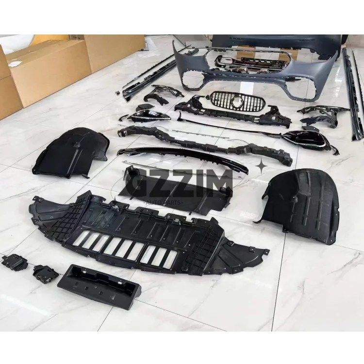 Plastic Front & rear Bumper Grille Full Sets Bodykit Upgrade Parts For W223 Upgrade To AMG S63