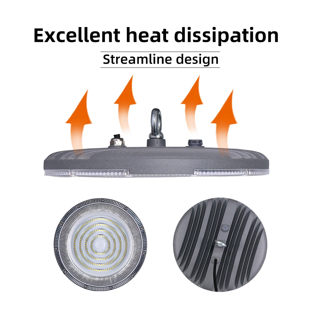 KCD Warehouse High Lumen Aluminum Housing UFO Explosion Proof Lamps Linear Anti Glare 200w 400w 1000w 6500k LED High Bay Light