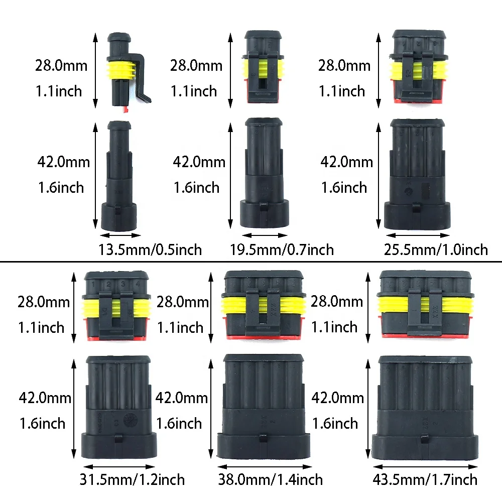 1.5 Series Super Sealed Waterproof Automotive Wire Connectors 254PCS Boxed Kit Quick Plug Terminals