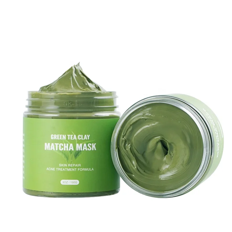 Private Label Reduce Acne Pore Cleaning Oil Control Kaolin Natural Green Tea Matcha Clay Mask